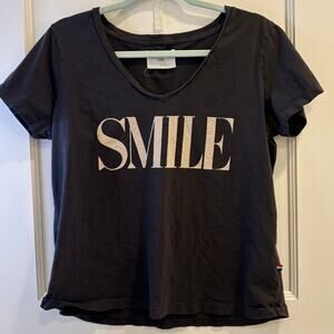 Sol Angeles Size Medium Black SMILE Graphic Tee Shirt